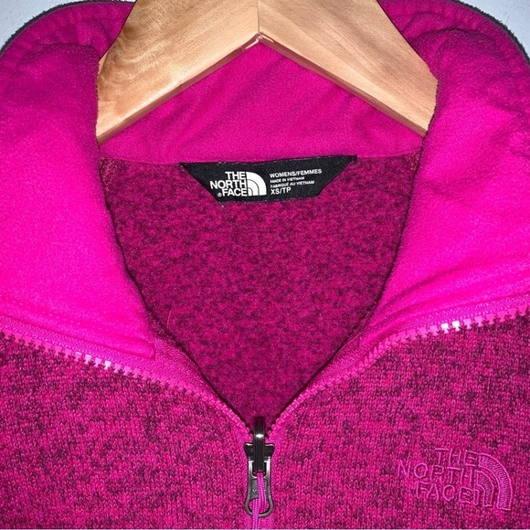 The North Face Fleece Sweater Size XS Pink Magenta Heathered Full Zip Jacket - Picture 5 of 9